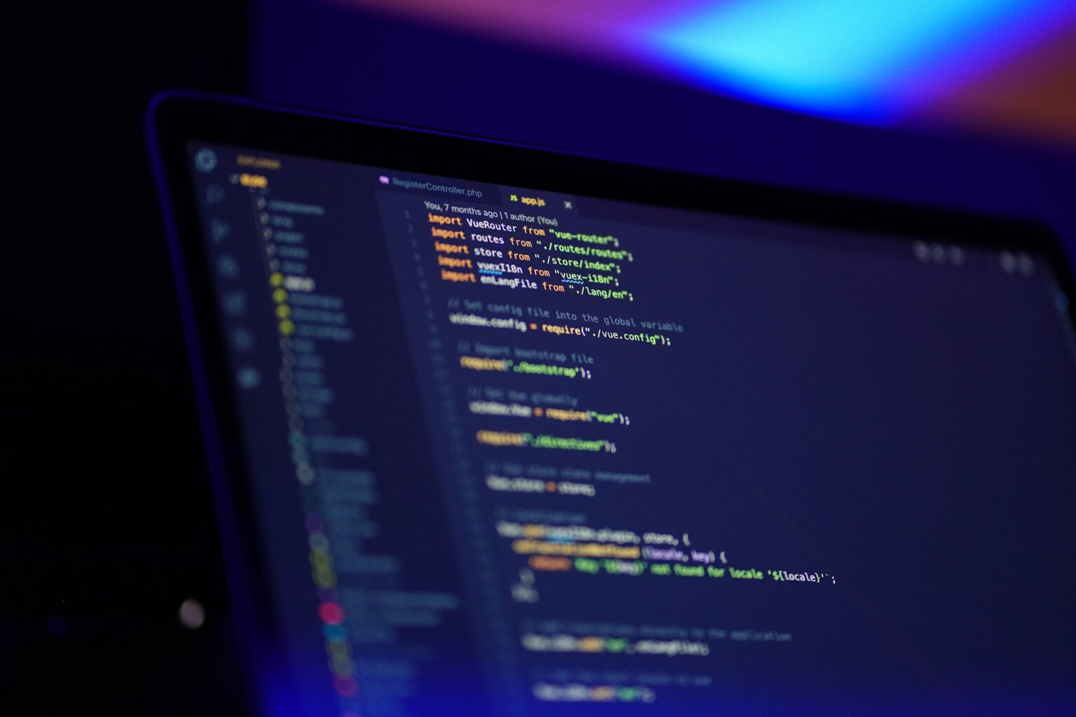Image of a code editor with code lines